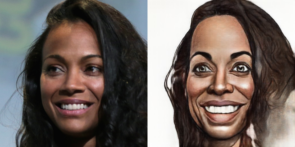 realistic face to caricature